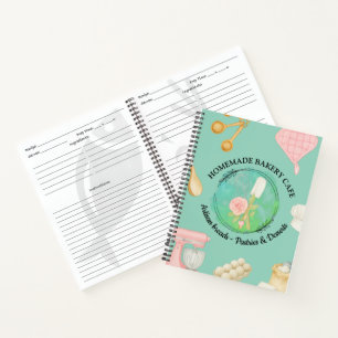 Watercolor Kitchen Supplies Personalized Recipe Notebook