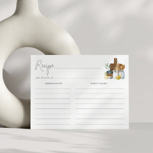Watercolor Kitchen Supplies Recipe Card