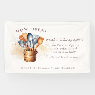 Watercolor Kitchen Utensils Banner