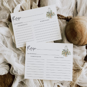Watercolor Kitchen Whisk Bridal Shower Recipe Card