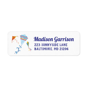 Watercolor Kite Return Address Label
