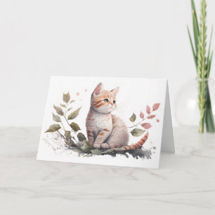 Watercolor Kitten Get Well Soon Card