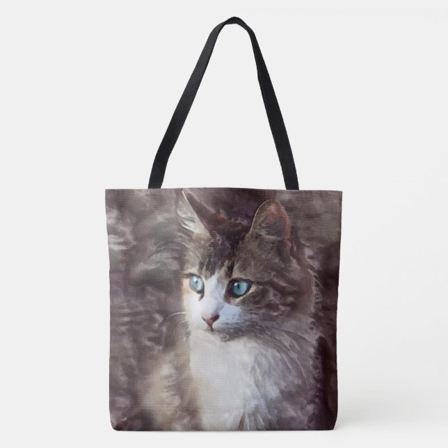 Watercolor Kitten Tote Bag (Front)