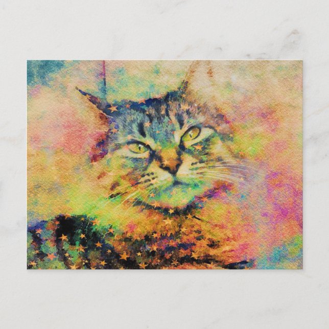 Watercolor Kitty Postcard (Front)