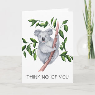 Watercolor Koala Bear Thinking Of You Card
