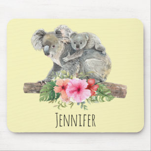 Watercolor Koala Bears Cute Mom & Baby Mouse Mat