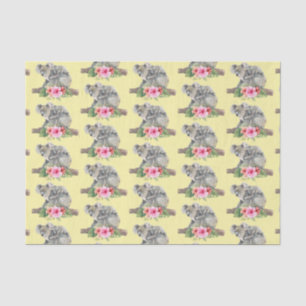 Watercolor Koala Bears Cute Mum & Baby Pattern Tissue Paper
