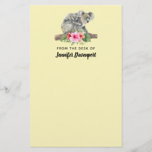 Watercolor Koala Bears Cute Mum & Baby Stationery