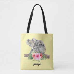 Watercolor Koala Bears Cute Mum & Baby Tote Bag