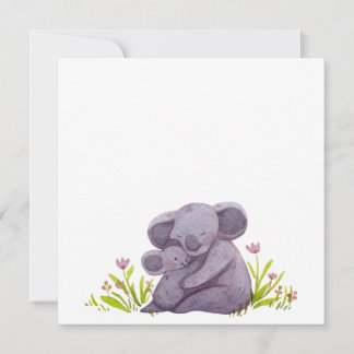 Watercolor Koala Family Invitation