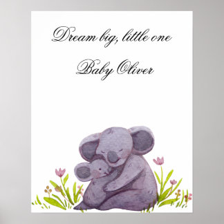 Watercolor Koala Family Nursery Poster Instant Dow