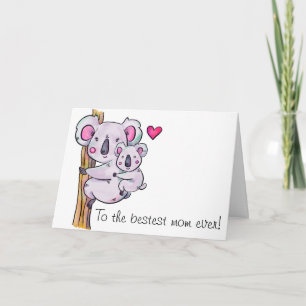 Watercolor Koalas Mothers Day Card