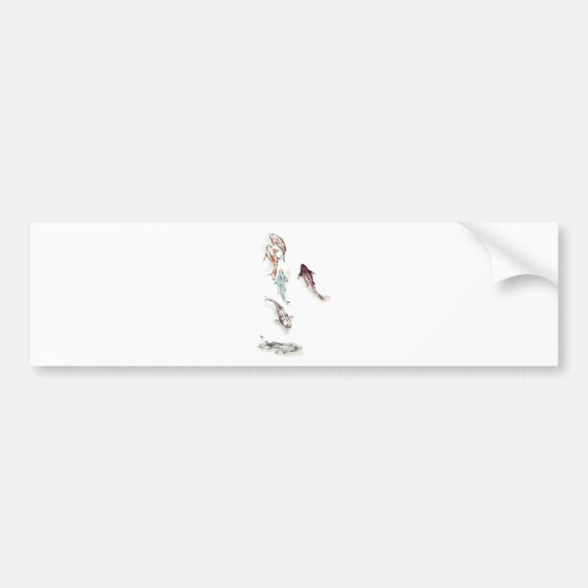 Watercolor Koi Fish Bumper Sticker (Front)