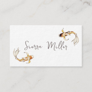 Watercolor koi fish business card