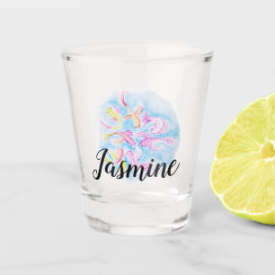 Watercolor Koi Fish Colourful Custom Personalised Shot Glass