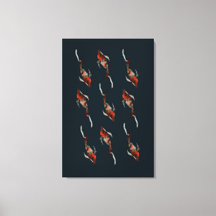 Watercolor koi fish illustration canvas print