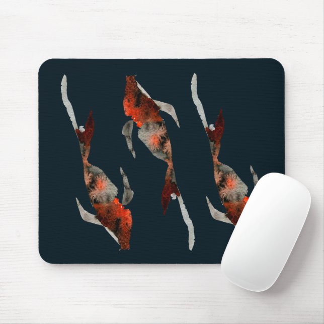 Watercolor koi fish illustration mouse mat (With Mouse)