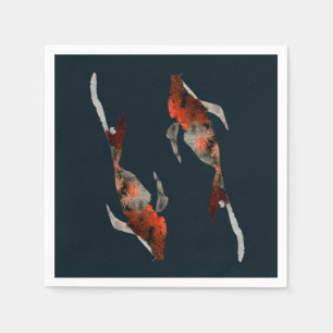 Watercolor koi fish illustration napkin