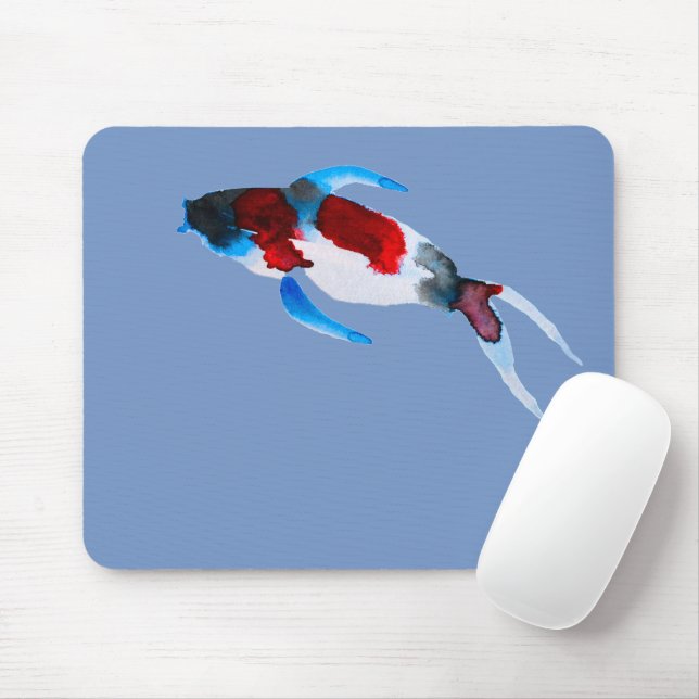 Watercolor koi fish  mouse mat (With Mouse)