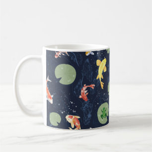 Watercolor Koi Fish Pond Seamless Pattern Coffee Mug