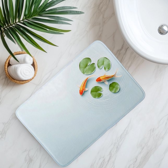 Watercolor Koi Fish Serenity Bath Mat (Creator Uploaded)
