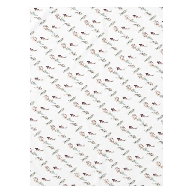 Watercolor Koi Fish Tablecloth (Front)