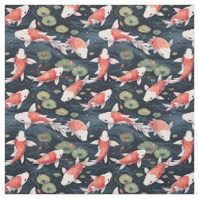 Watercolor Koi Pond Fabric (Swatch)