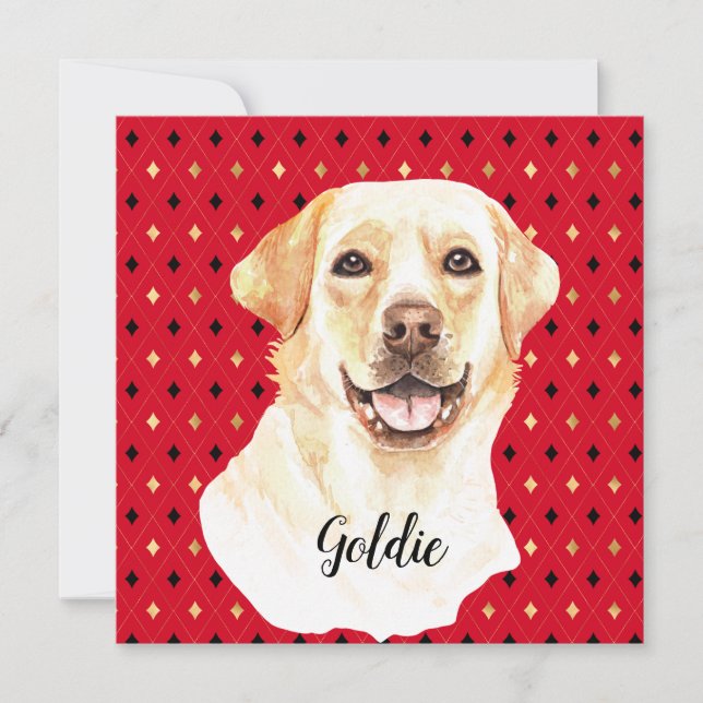 Watercolor Labrador Retriever Dog Personalised Card (Front)