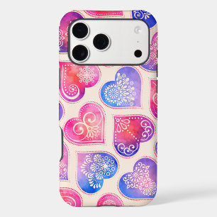Watercolor Lace Hearts Pattern