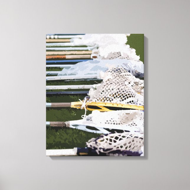 Watercolor Lacrosse Sticks Canvas Print (Front)