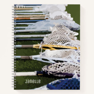 Watercolor Lacrosse Sticks Notebook