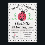 Watercolor Ladybug Birthday Invitation<br><div class="desc">Cute, simple and elegant watercolor ladybug invitation. Suitable for a few ages and all the text in the template is editable. This is a cute way to invite your little one's guests to her 1st birthday party. For more watercolor invitation please visit the store. This girl's ladybug birthday birthday party...</div>