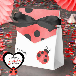 Watercolor Ladybug Birthday Treat Favour Box