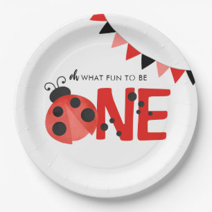Watercolor Ladybug Oh What Fun To Be One Paper Plate