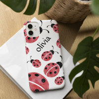 Watercolor Ladybug Personalised iPhone Case