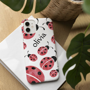 Watercolor Ladybug Personalised iPhone Case