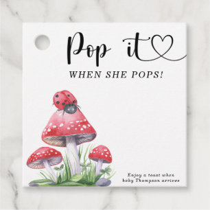 Watercolor ladybug - pop it, when she pops favour tags