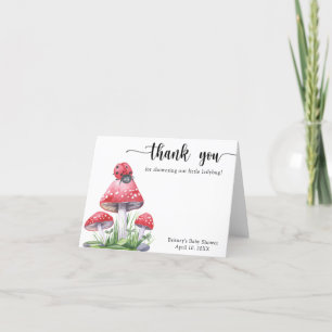 Watercolor ladybug - thank you baby shower card