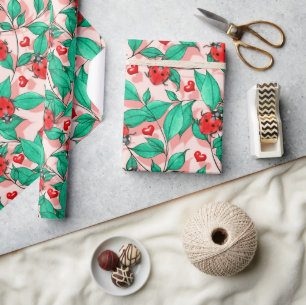 Watercolor Ladybugs Wrapping Paper