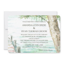 Watercolor Lake and Tree