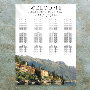 Watercolor Lake Como Italian Wedding Seating Chart