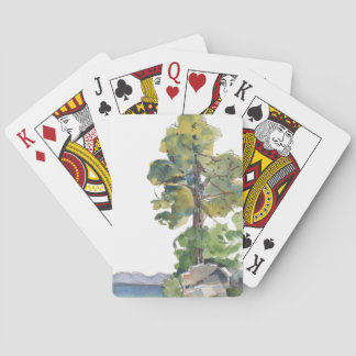 Watercolor Lake Design Playing Cards
