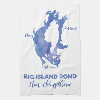 Watercolor Lake Kitchen Towel Big Island Pond NH