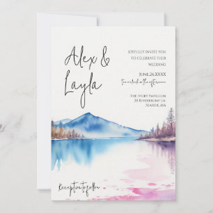 Watercolor Lake Peaceful Minimalist Invitation