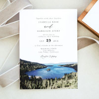 Watercolor Lake Tahoe National Park Wedding