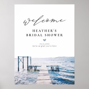 Watercolor Lakeside Lake Bridal Shower Welcome Poster