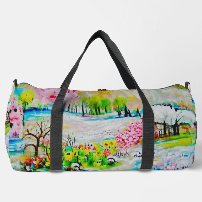 Watercolor Landscape 2 Accessory Pouch Duffle Bag (Front)