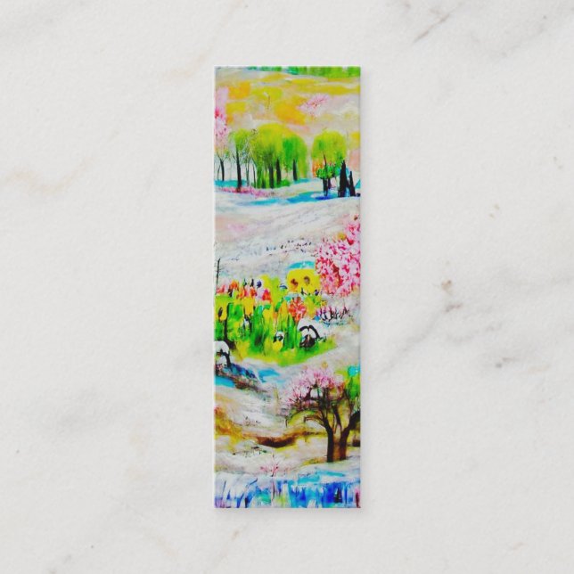 Watercolor Landscape 2 Bookmark  Mini Business Card (Front)