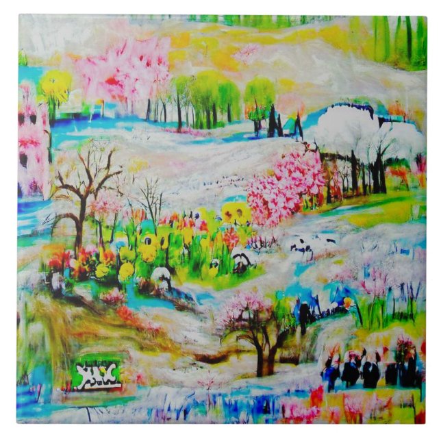 Watercolor Landscape 2 Tile (Front)