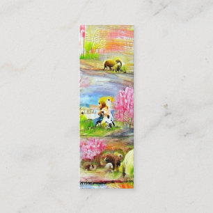 Watercolor Landscape Bookmark Mini Business Card